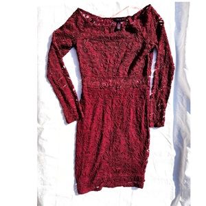 Elegant Burgundy Lace Cocktail Dress